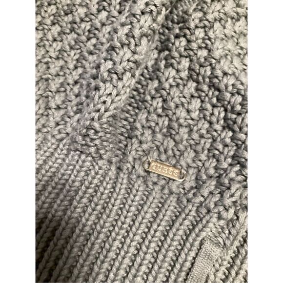 Vintage Gray V-Neck Chunky Knit Oversized  Sweater - Picture 5 of 7